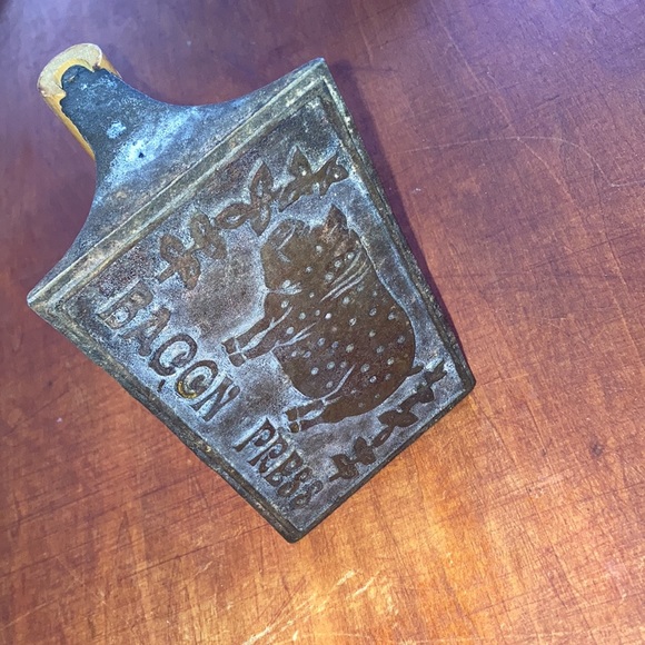 🥓🍳 Vintage Cast Iron Handheld Bacon Press | 4” x 7” 🐷🥓 - Picture 5 of 7
